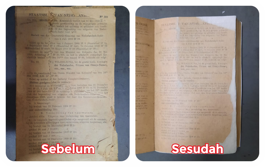 Wujud Nyata Pelestarian Koleksi Dokumen Langka Melalui Restorasi